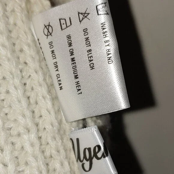 UGERLOV Merion Wool Blend Rib Knit Kimono Pullover Sweater Vest Oatmeal XXL - Picture 3 of 6